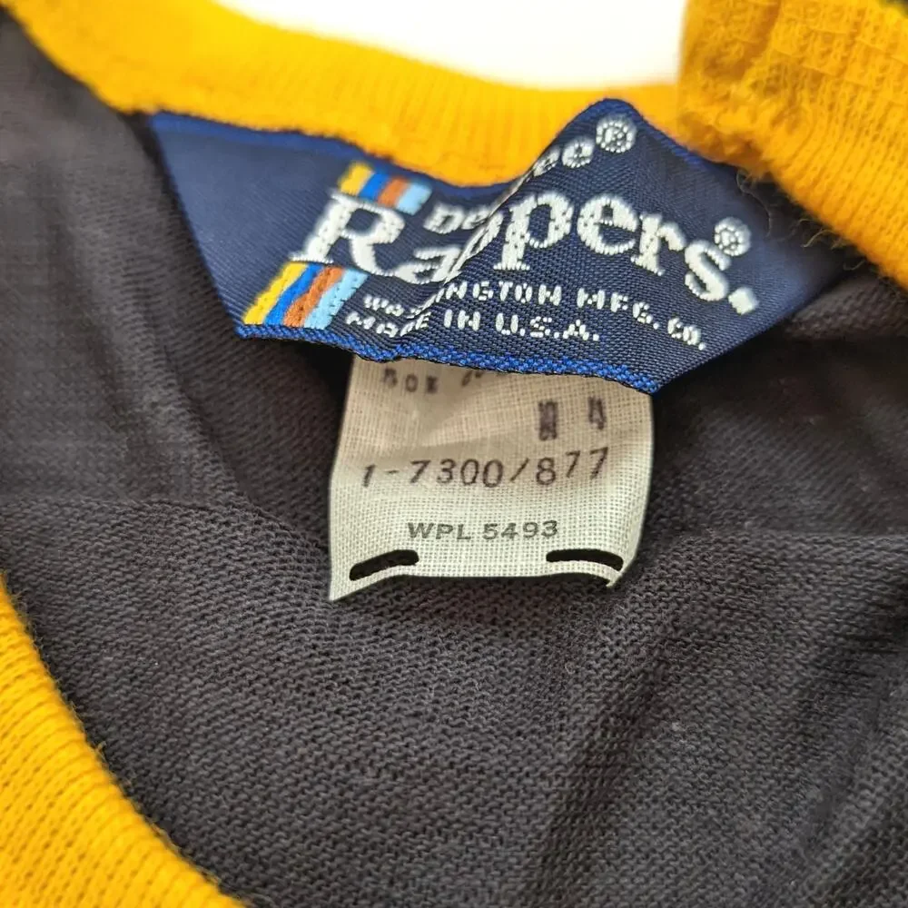 Vintage Dee Cee Rappers Tank Top Boys Sz 4 Black Yellow Ringer Retro Classic